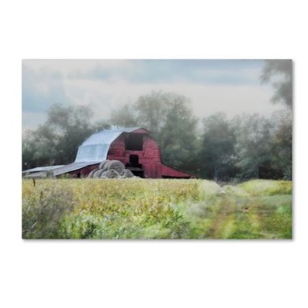 Jai Johnson 'Red Barn In The Fog' Canvas Art,22x32